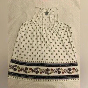 Old Navy tank top with blue & white floral pattern women’s size SP